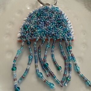 Beaded Handmade Jellyfish Keychain